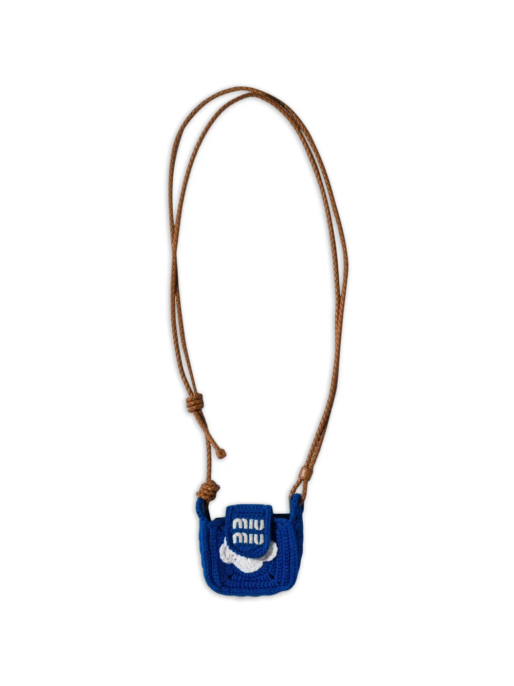 Miu Miu Pouch all'uncinetto - Blu