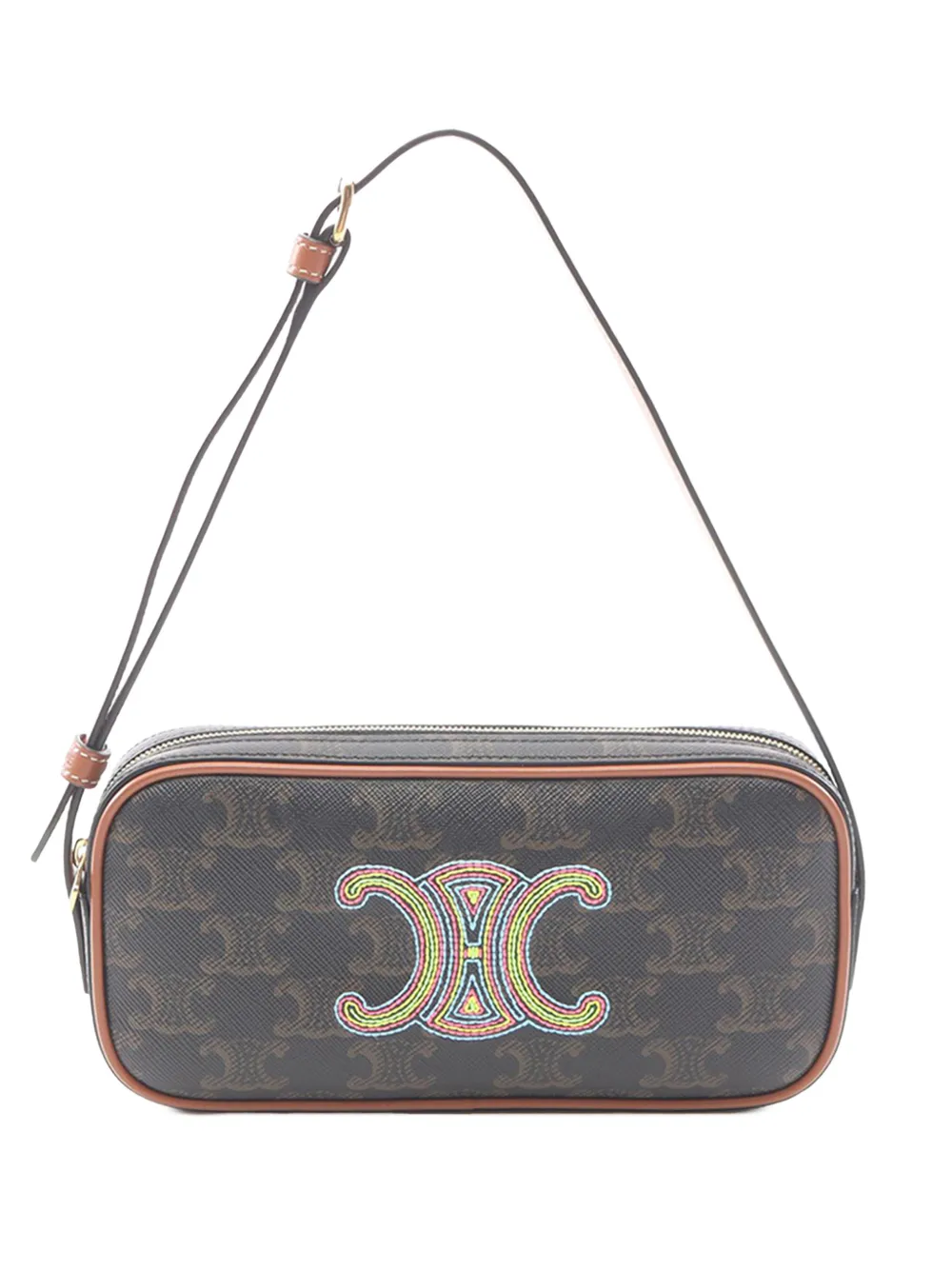 Celine Pre-Owned 2018-2026 Mini Triomphe Cuir Coated Canvas Camera Bag shoulder bag - Brown