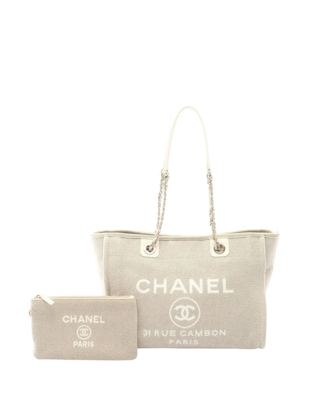 CHANEL Pre-Owned 2021-2026 Medium Canvas Deauville tote bag - Toni neutri