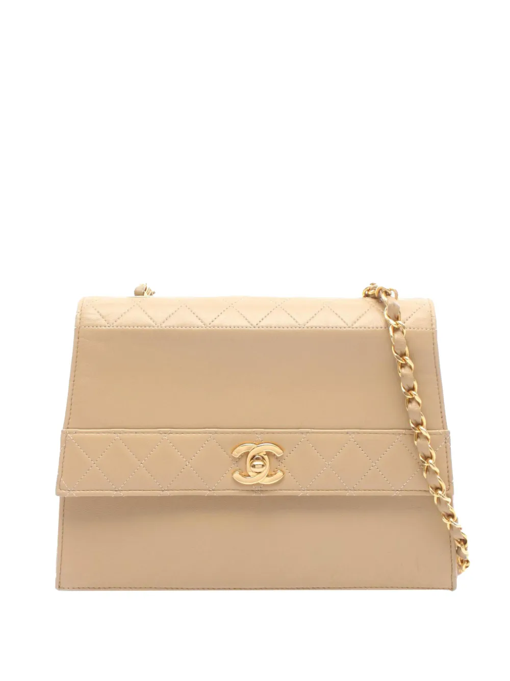 CHANEL Pre-Owned 1989-1991 CC Turnlock Trapezoid Flap shoulder bag - Toni neutri