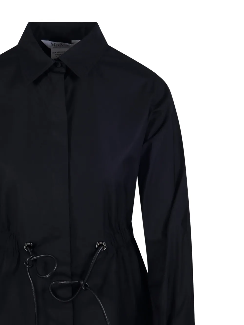 Max Mara Tazzina blouse met trekkoord Zwart