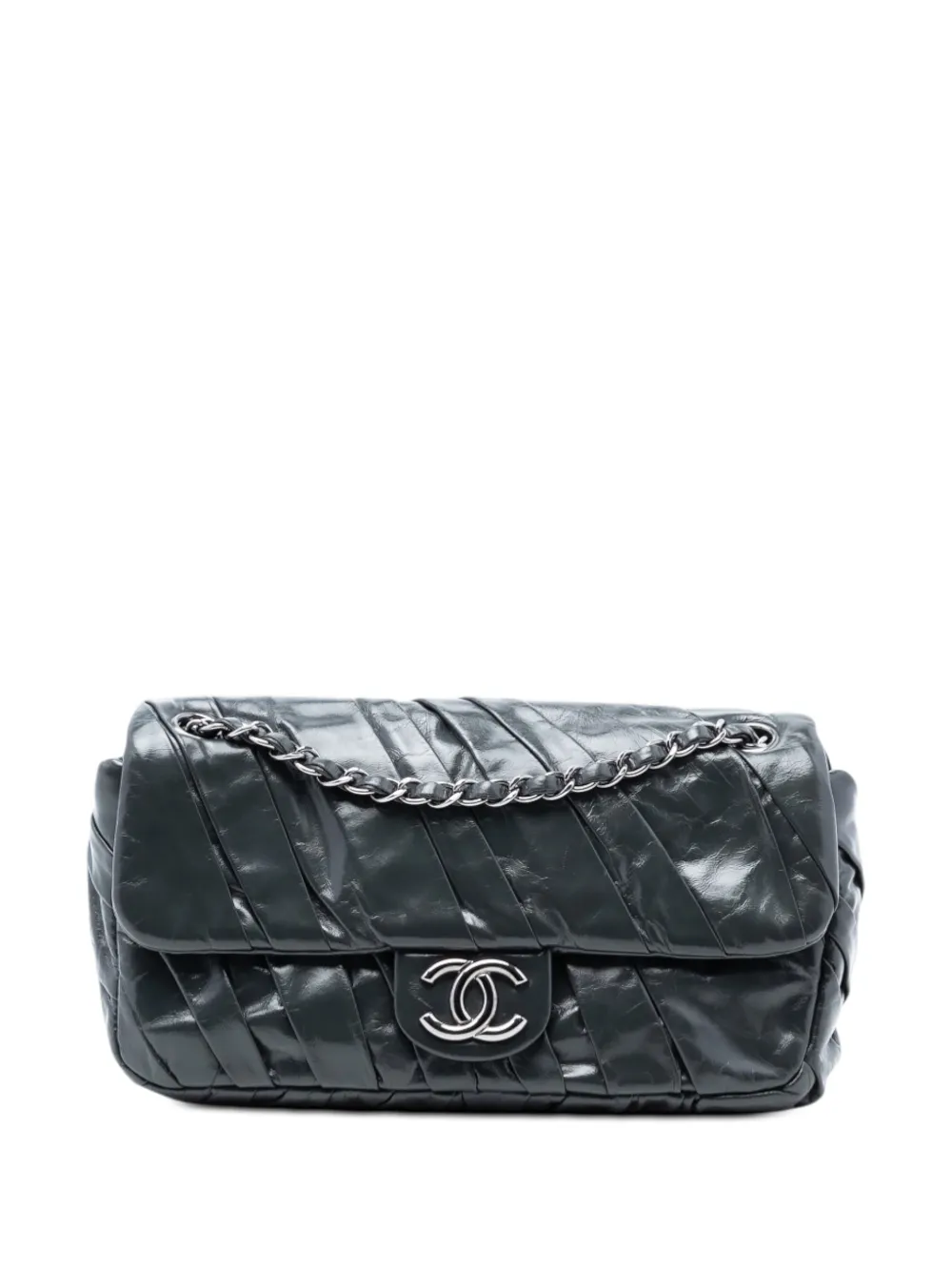 CHANEL Pre-Owned 2009-2010 Medium Glazed Calfskin Twisted Flap shoulder bag - Nero