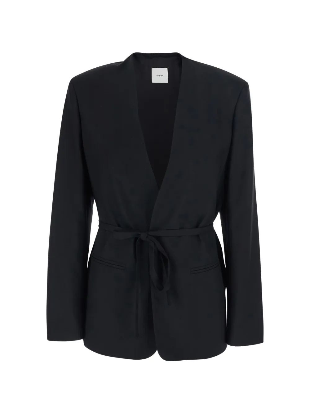 Grifoni tie-fastening jacket - Nero