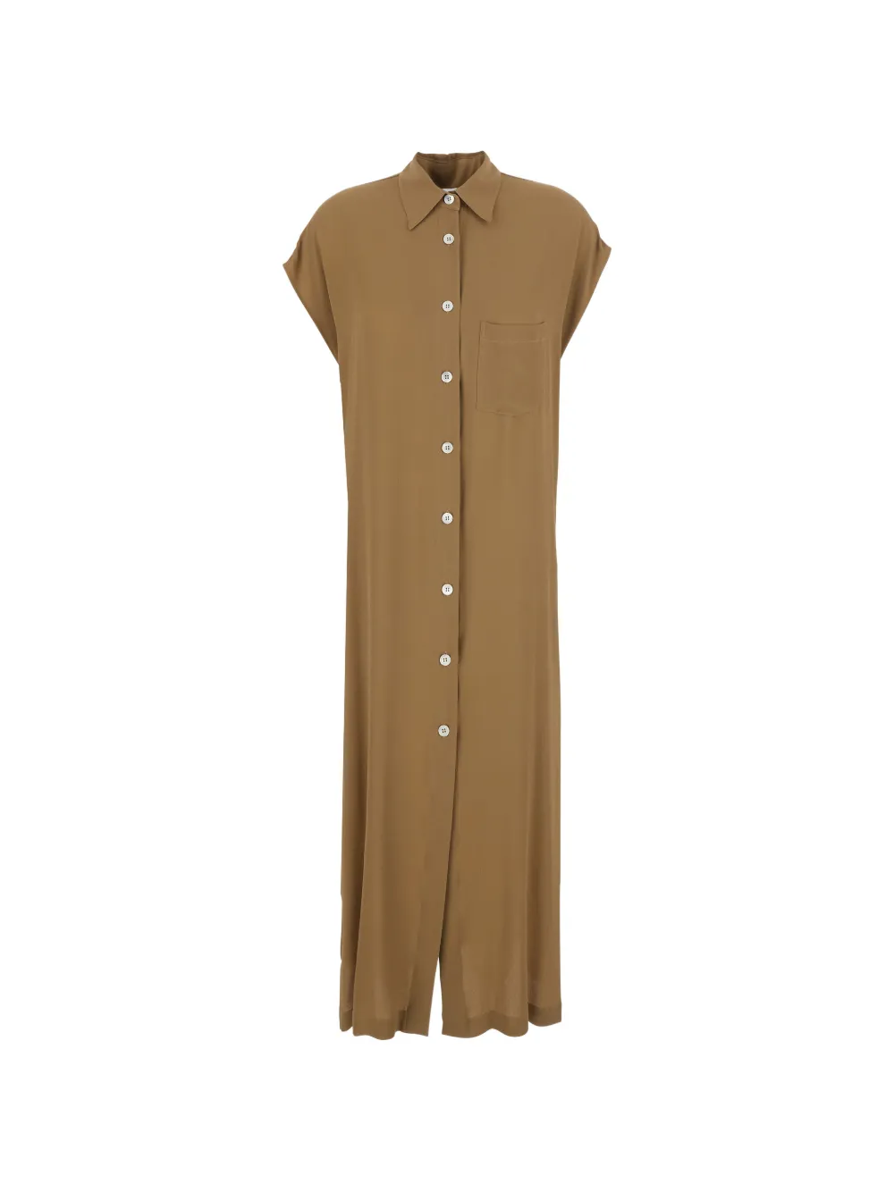 Grifoni button-down pocket-detail maxi shirt dress - Toni neutri