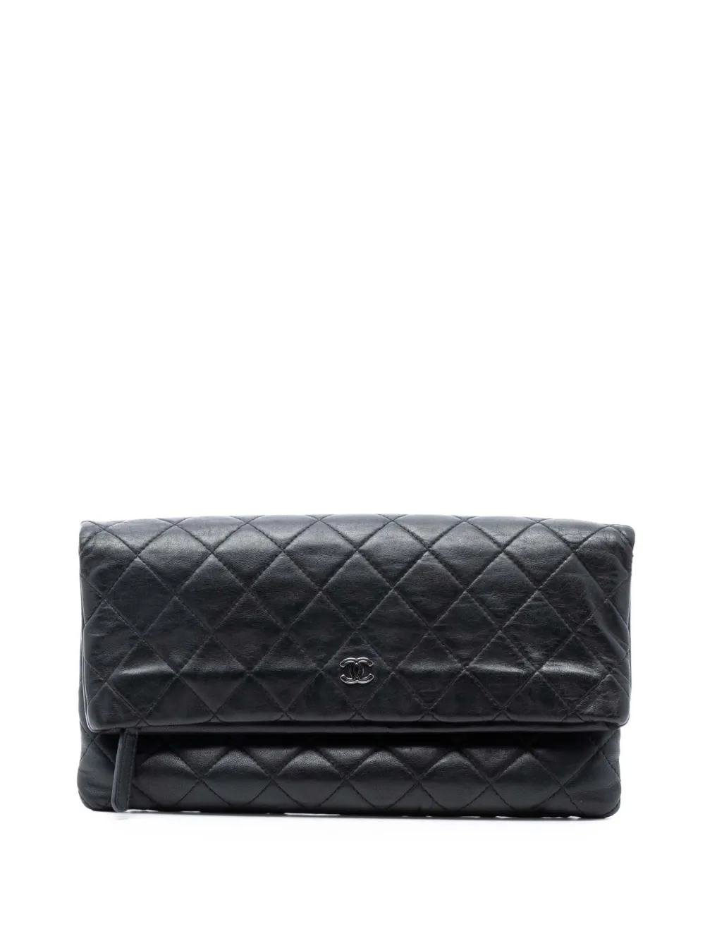 CHANEL Pre-Owned 2014-2015 Quilted Lambskin CC Beauty Foldover clutch bag - Nero