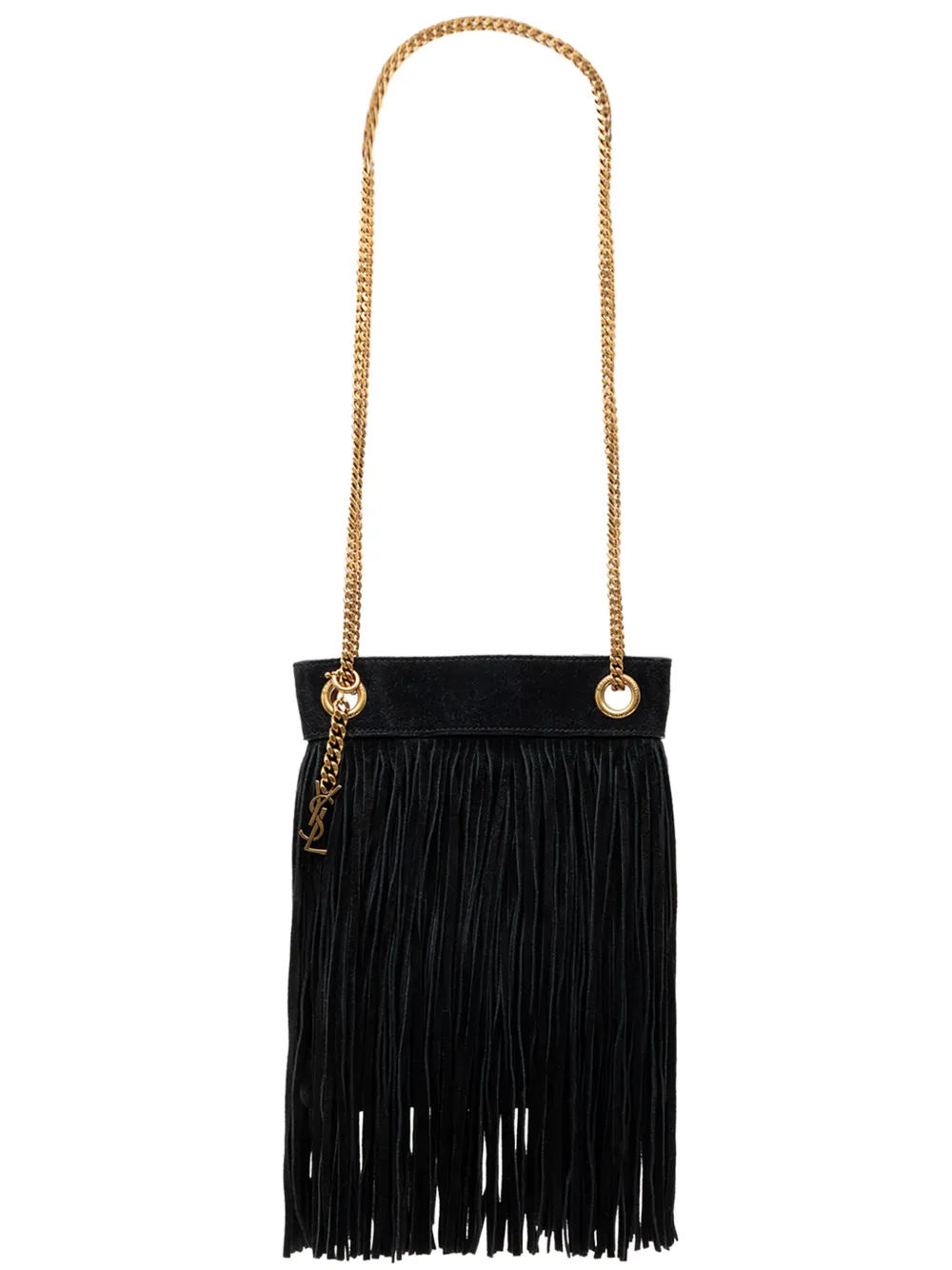 Saint Laurent Pre-Owned 2020 Small Suede Grace Fringe hobo bag - Nero