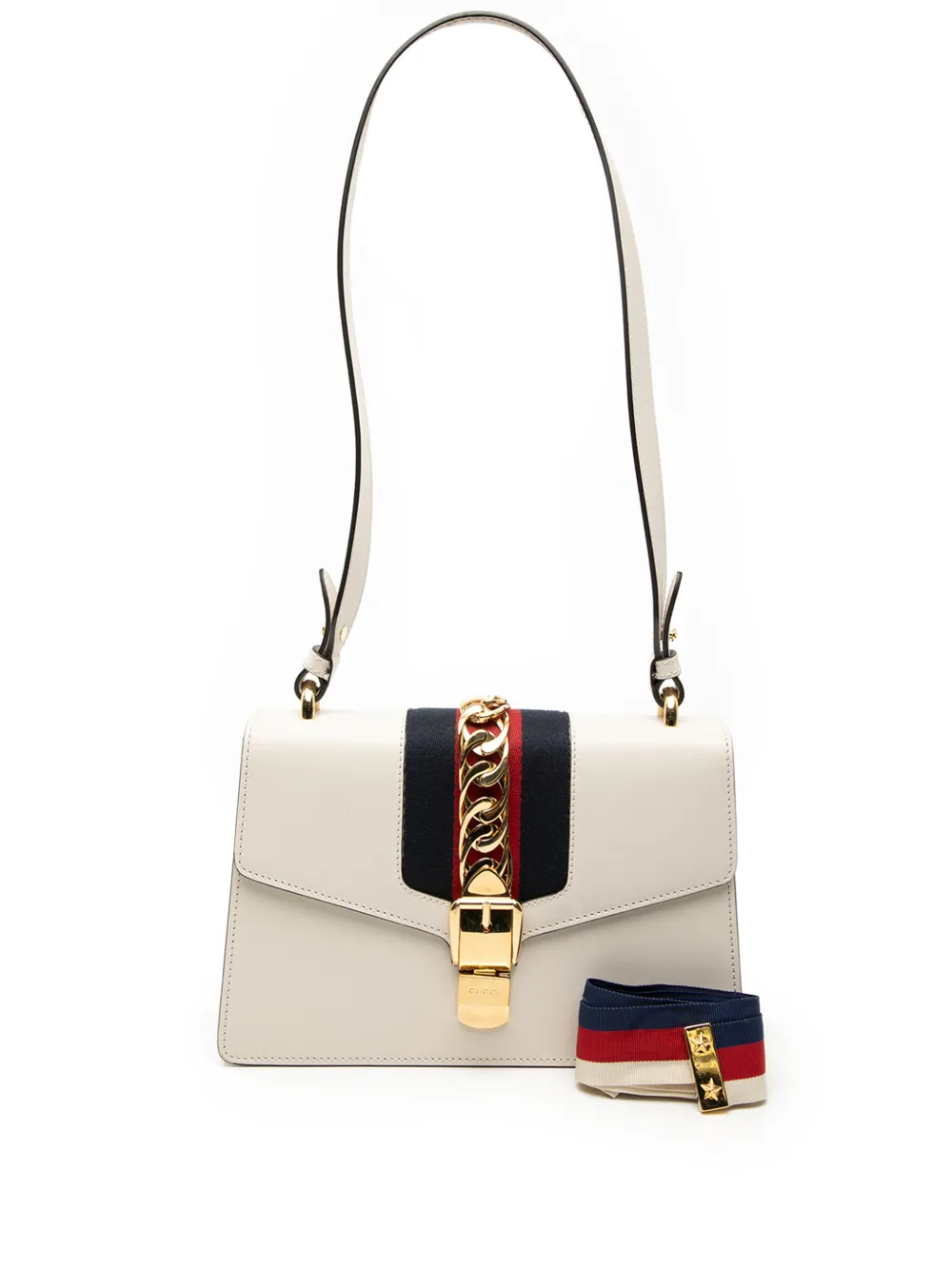 Gucci Pre-Owned 2016-2025 Small Leather Sylvie Web satchel - Bianco