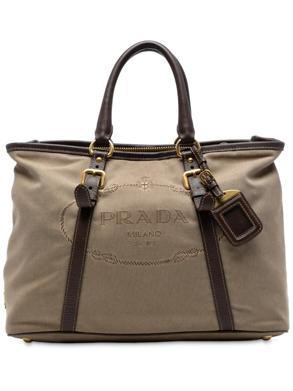 Prada Pre-Owned 2013-2025 Canvas Canapa Logo satchel - Marrone