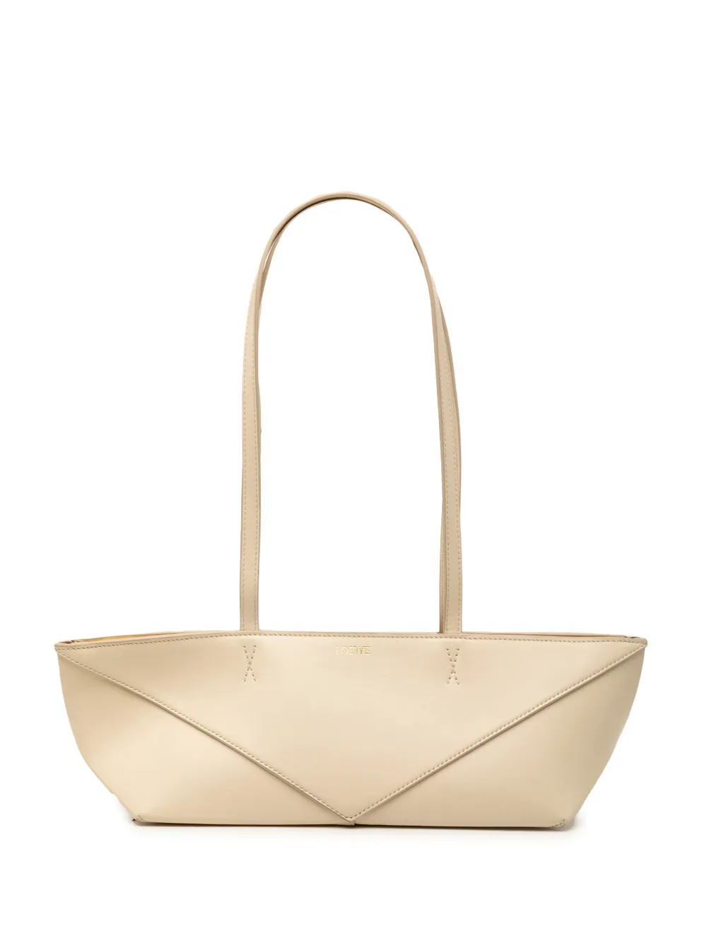 Loewe Pre-Owned 2023 Calfskin Cropped Puzzle Fold shoulder bag - Marrone