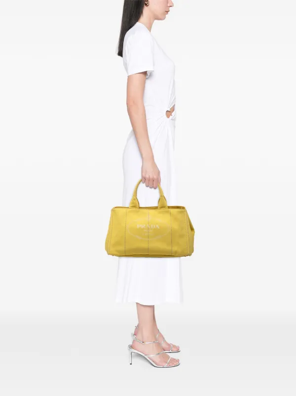 PRADA カナパ Prada Pre-Owned 2013-2026 ラージ キャンバス カナパ ロゴ サッチェル