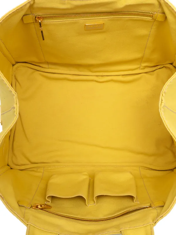 Prada Pre-Owned 2013-2026 ラージ キャンバス カナパ ロゴ サッチェル