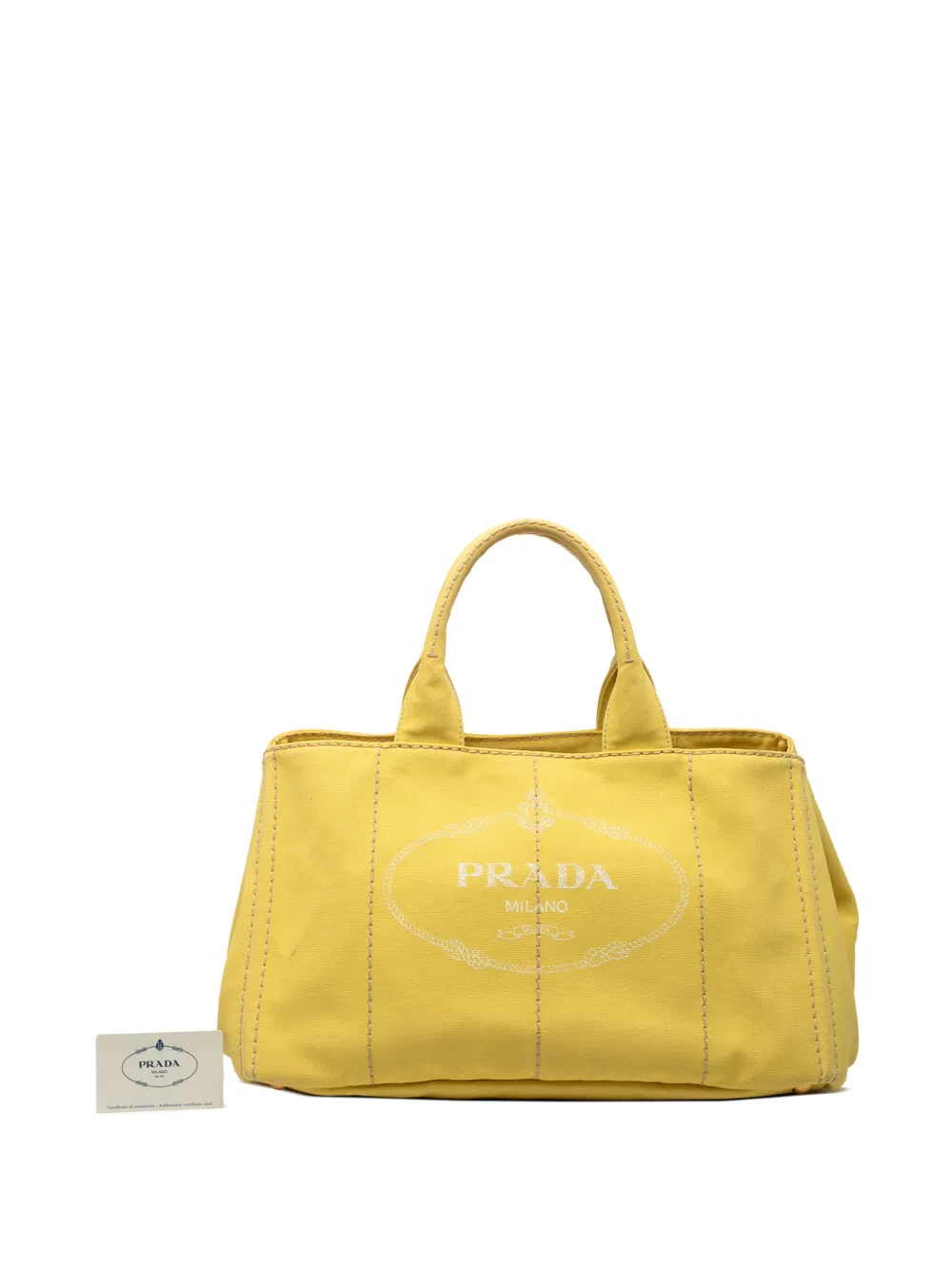 Prada Pre-Owned 2013-2026 ラージ キャンバス カナパ ロゴ サッチェル