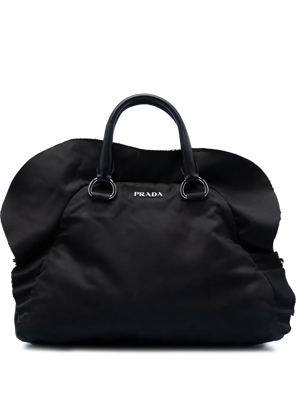 Prada Pre-Owned 2010-2026 Tessuto Ruffle Trim Bowler Bag handbag - Nero
