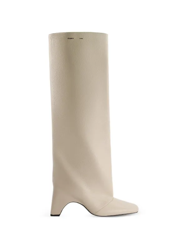 Coperni Bridge Square-toe Grained Leather Boots in Neutrals