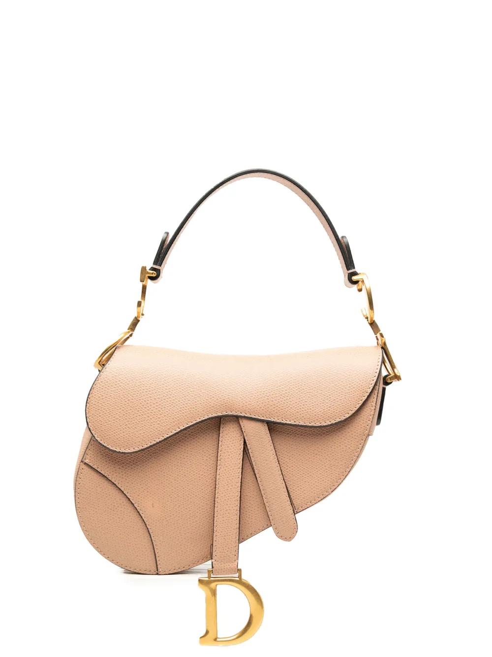 Christian Dior Pre-Owned 2019 Mini Grained Calfskin Saddle Bag satchel - Nude