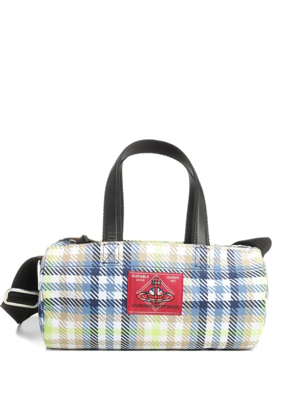 Vivienne Westwood Paul Cylinder Tartan Crossbody Bag in Blue