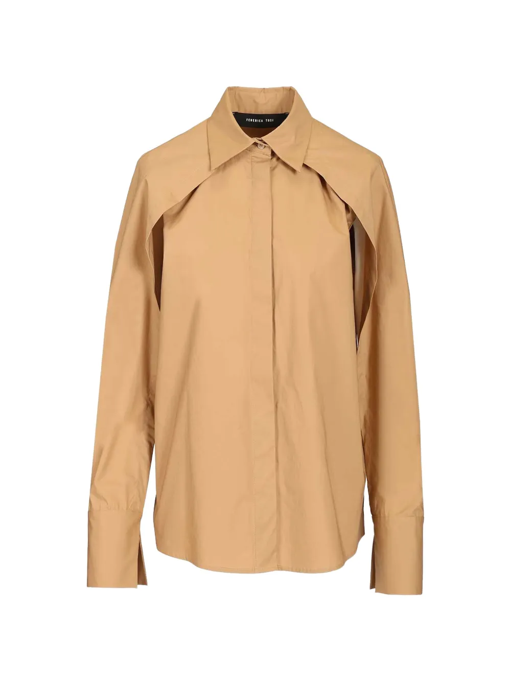 Federica Tosi long-sleeved poplin shirt - Marrone