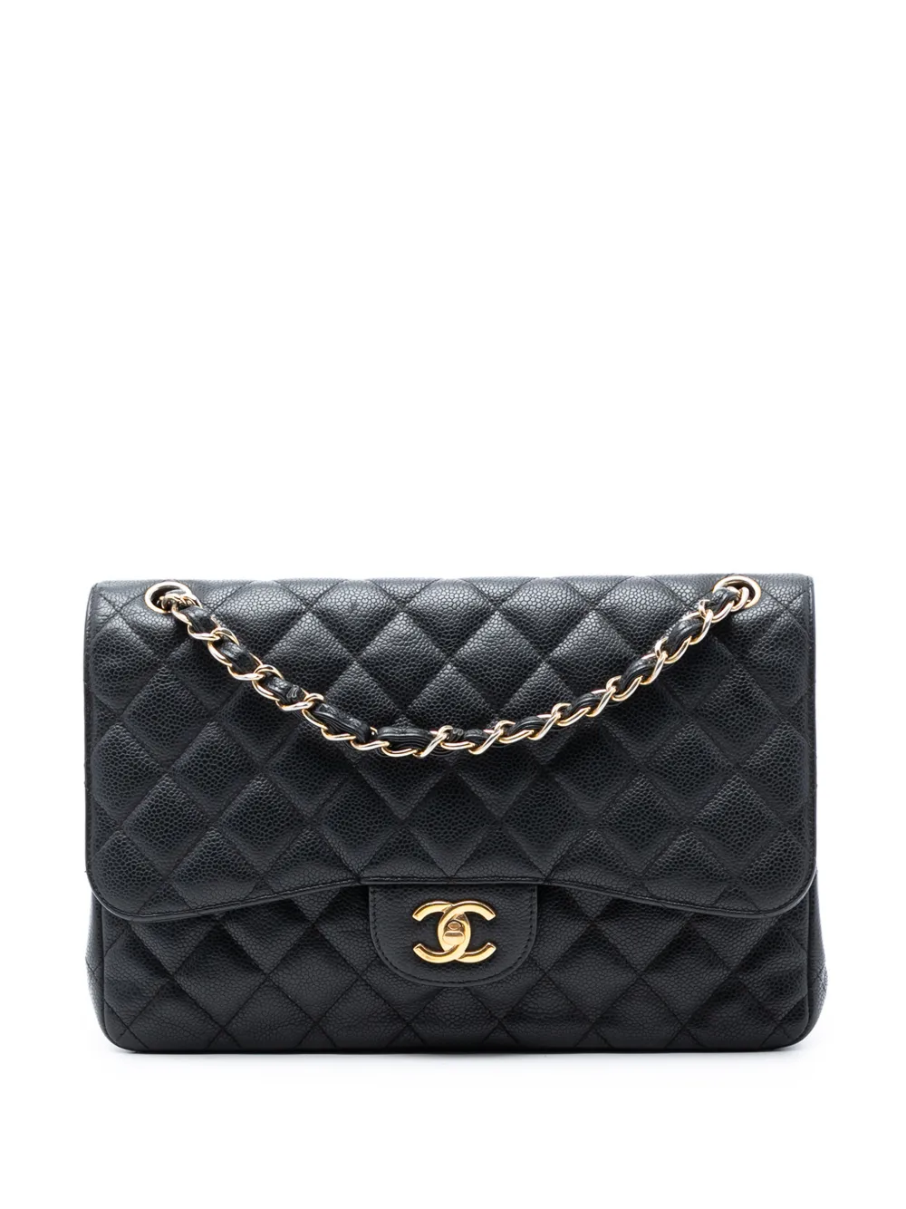 CHANEL Pre-Owned 2012 Jumbo Classic Caviar Double Flap shoulder bag - Nero
