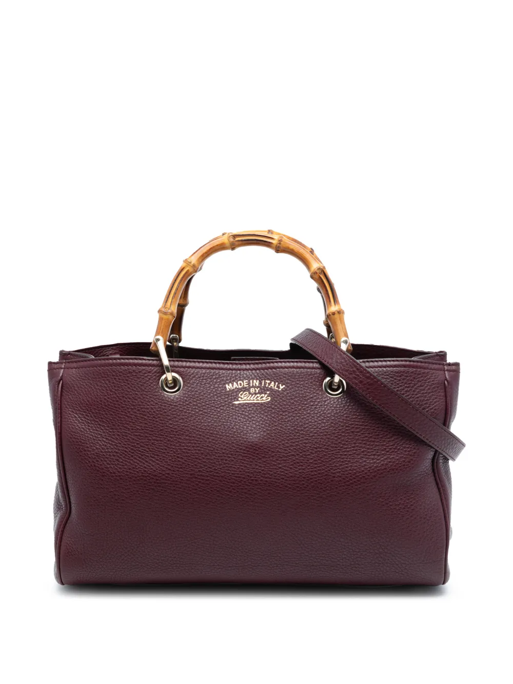 Gucci Pre-Owned 2016-2025 Medium Calfskin Bamboo Shopper satchel - Rosso