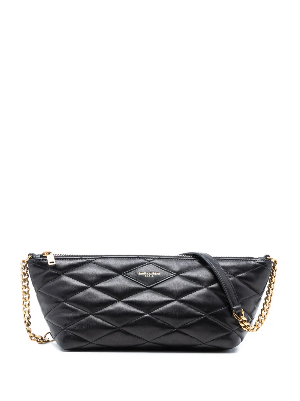 Saint Laurent Pre-Owned 2023 Mini Quilted Lambskin Sade shoulder bag - Nero