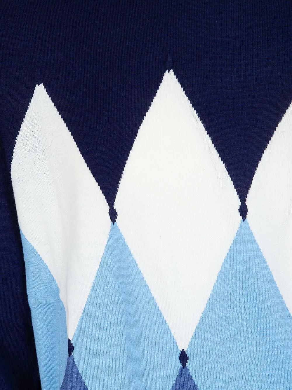 Ballantyne Trui met argyle patroon en ronde hals Blauw