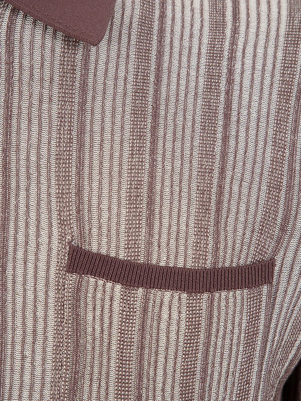 Ballantyne Ribgebreid poloshirt Bruin