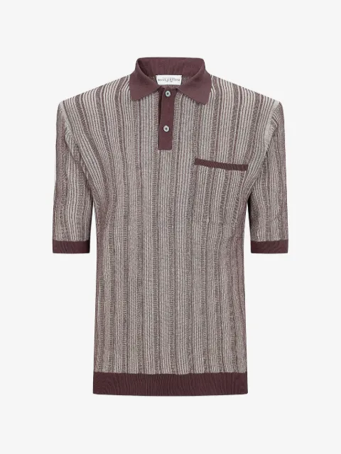 Ballantyne ribbed-knit polo shirt