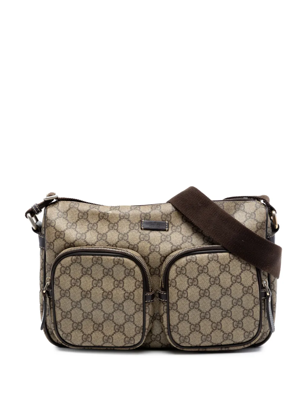 Gucci Pre-Owned 2016-2025 GG Supreme Double Pocket crossbody bag - Toni neutri