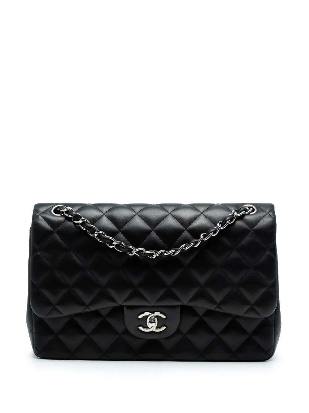 CHANEL Pre-Owned 2014 Jumbo Classic Lambskin Double Flap shoulder bag - Nero
