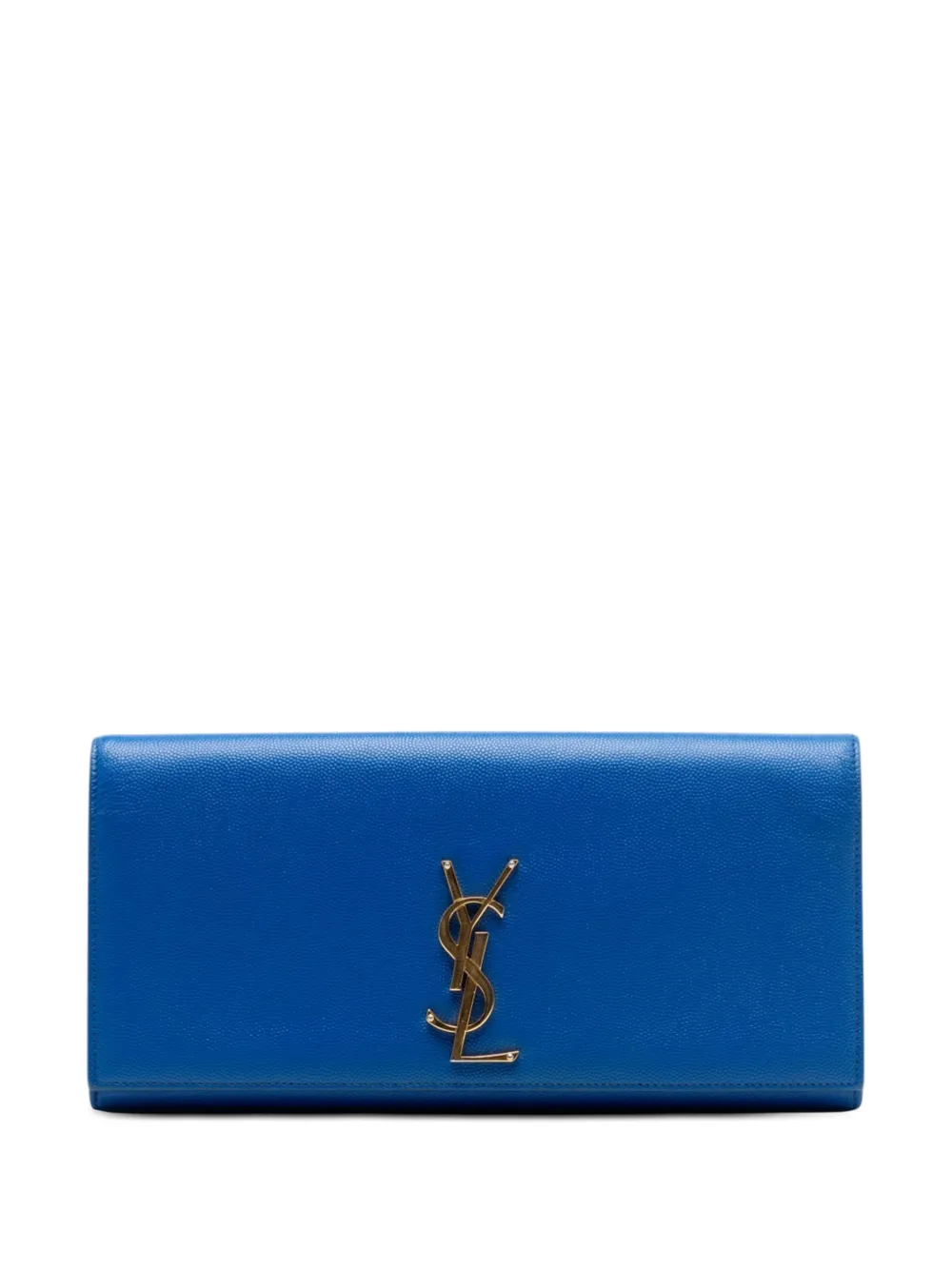 Saint Laurent Pre-Owned 2014 Grain de Poudre Monogram Cassandre clutch bag - Blu