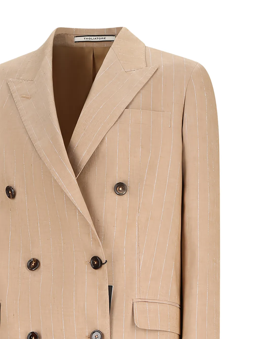 Tagliatore Blazer met krijtstreep en dubbele rij knopen Beige