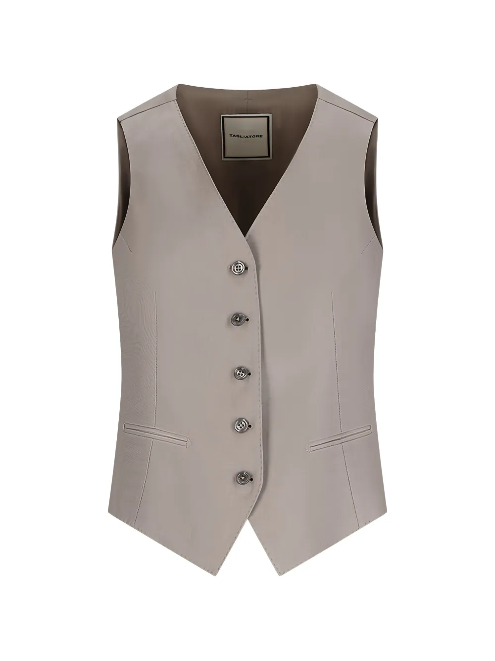 Tagliatore button-up gathered waistcoat - Nude