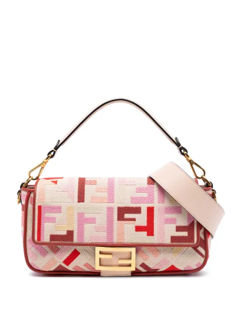 Fendi Pre-Owned 2010-2025 Zucca Embroidered Canvas Baguette satchel