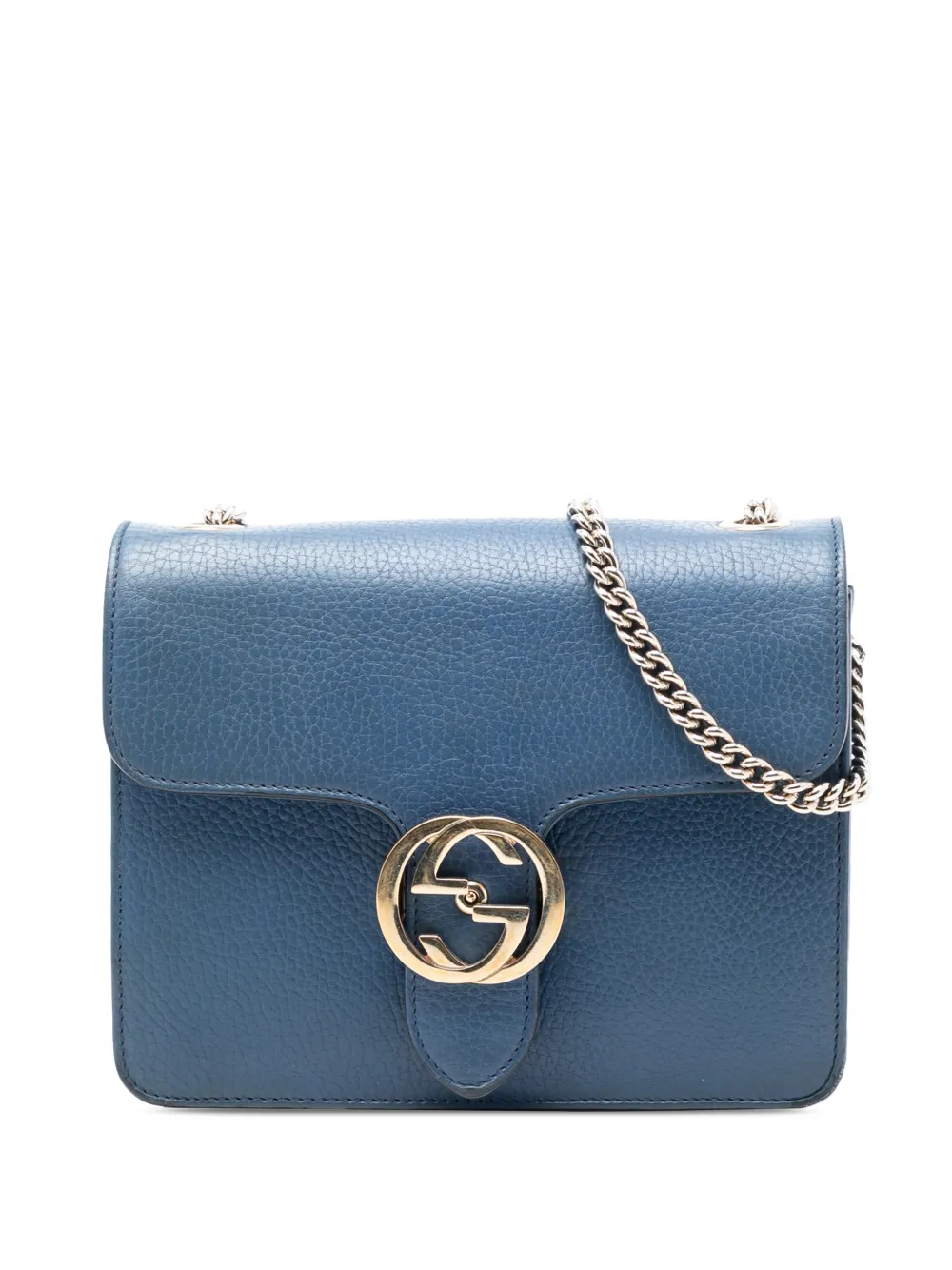 Gucci Pre-Owned 2016-2026 Small Dollar Calfskin Interlocking G crossbody bag - Blu