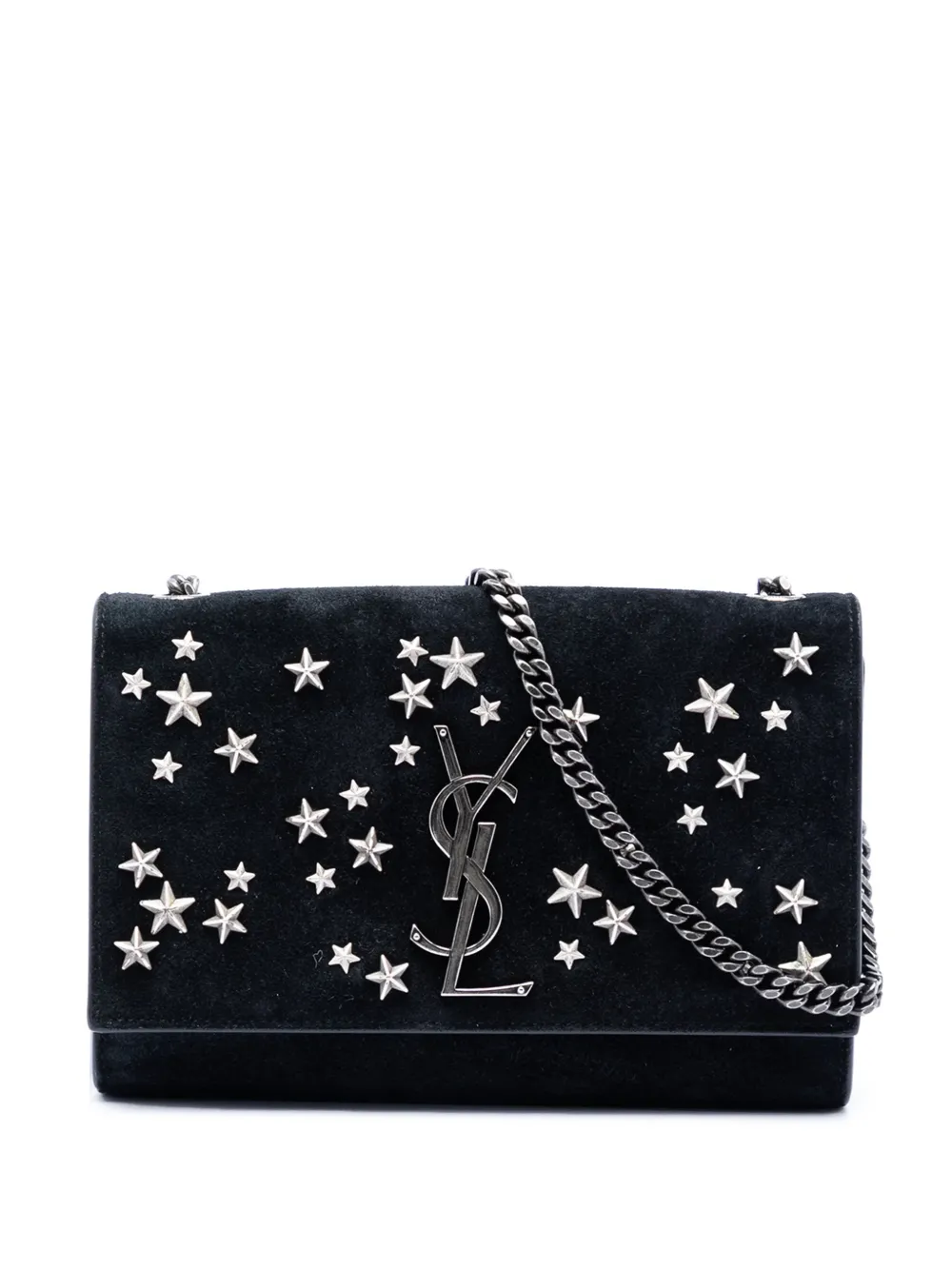 Saint Laurent Pre-Owned 2018 Small Suede Monogram Star Studded Kate crossbody bag - Black