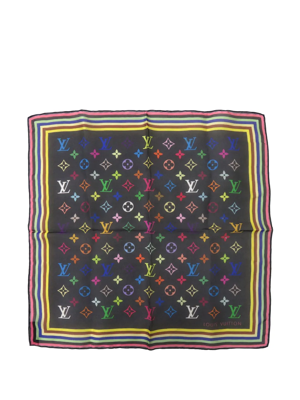 Louis Vuitton Pre-Owned 2010-2026 Takashi Murakami Monogram Multicolor Silk handkerchief - Nero