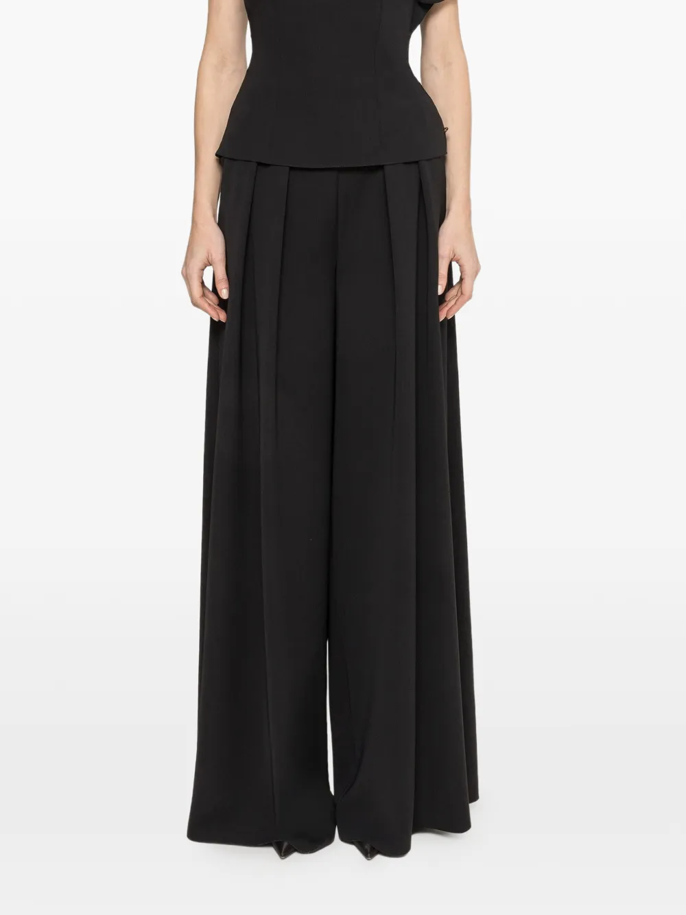 NISSA high-rise palazzo trousers - Nero