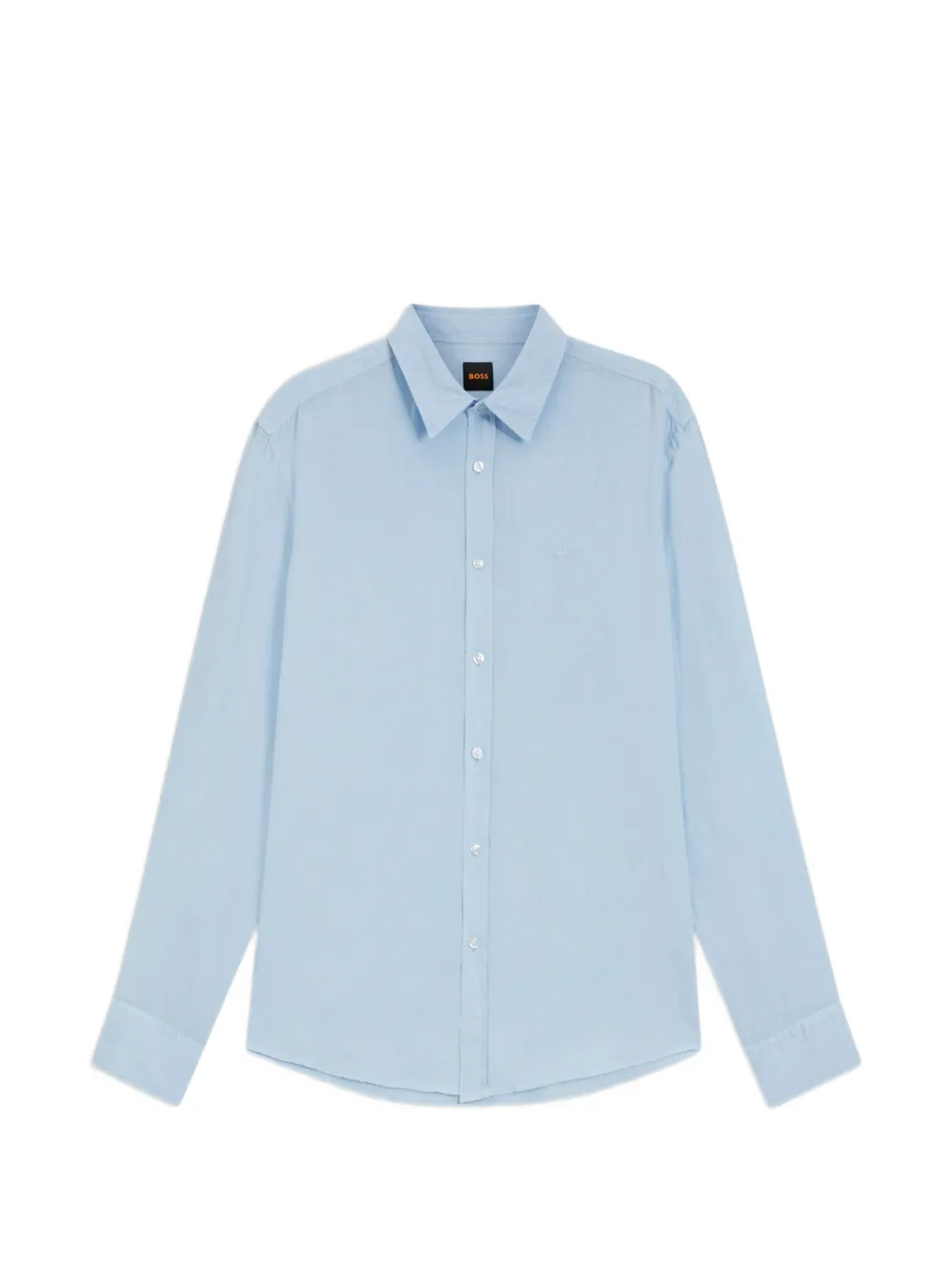 BOSS logo-embroidered shirt - Blu