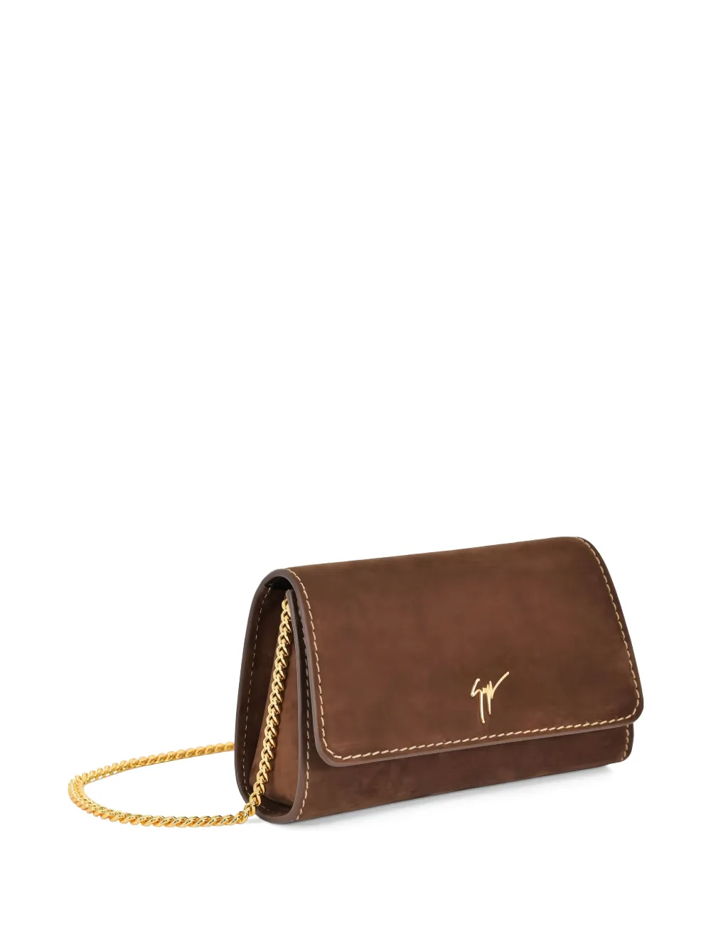 Giuseppe Zanotti Kleine Cleopatra clutch met kettingband Bruin