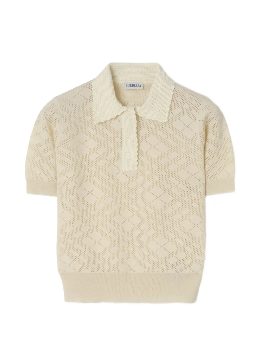 Burberry check-pattern polo top - Nude