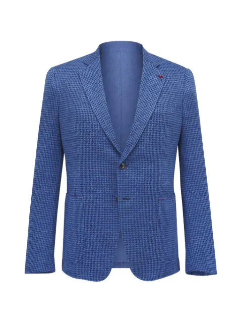 Isaia houndstooth-pattern single-breasted blazer