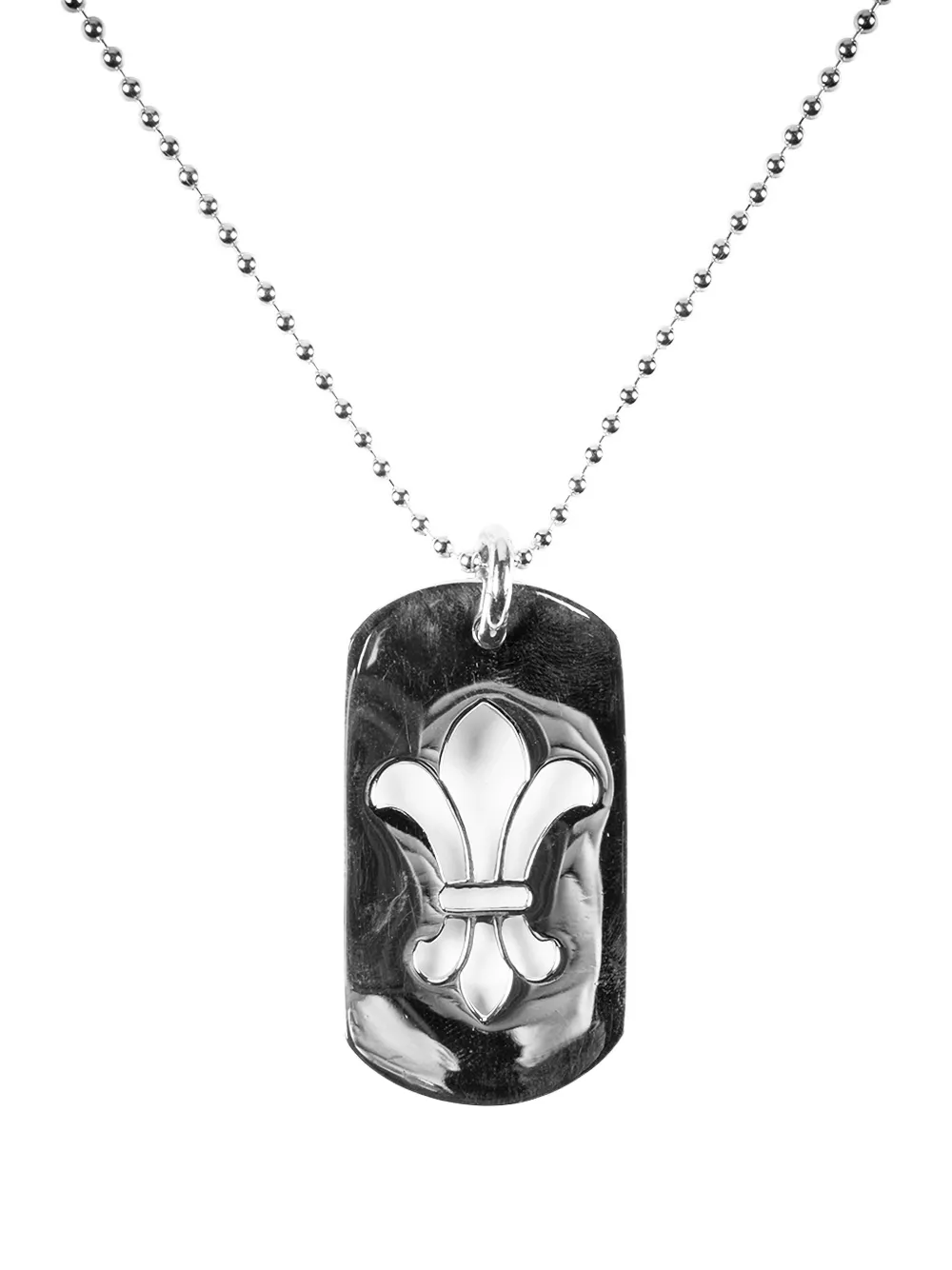 Chrome Hearts Fleur dog-tag necklace - Silber