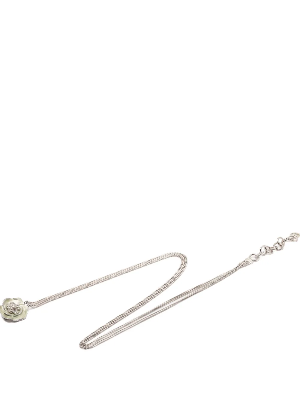 CHANEL Pre-Owned 2004 Silver Plated Camellia Chain belt - Argento