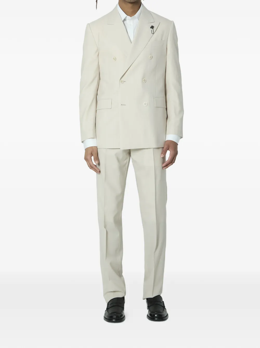Lardini double-breasted pin suit - Toni neutri