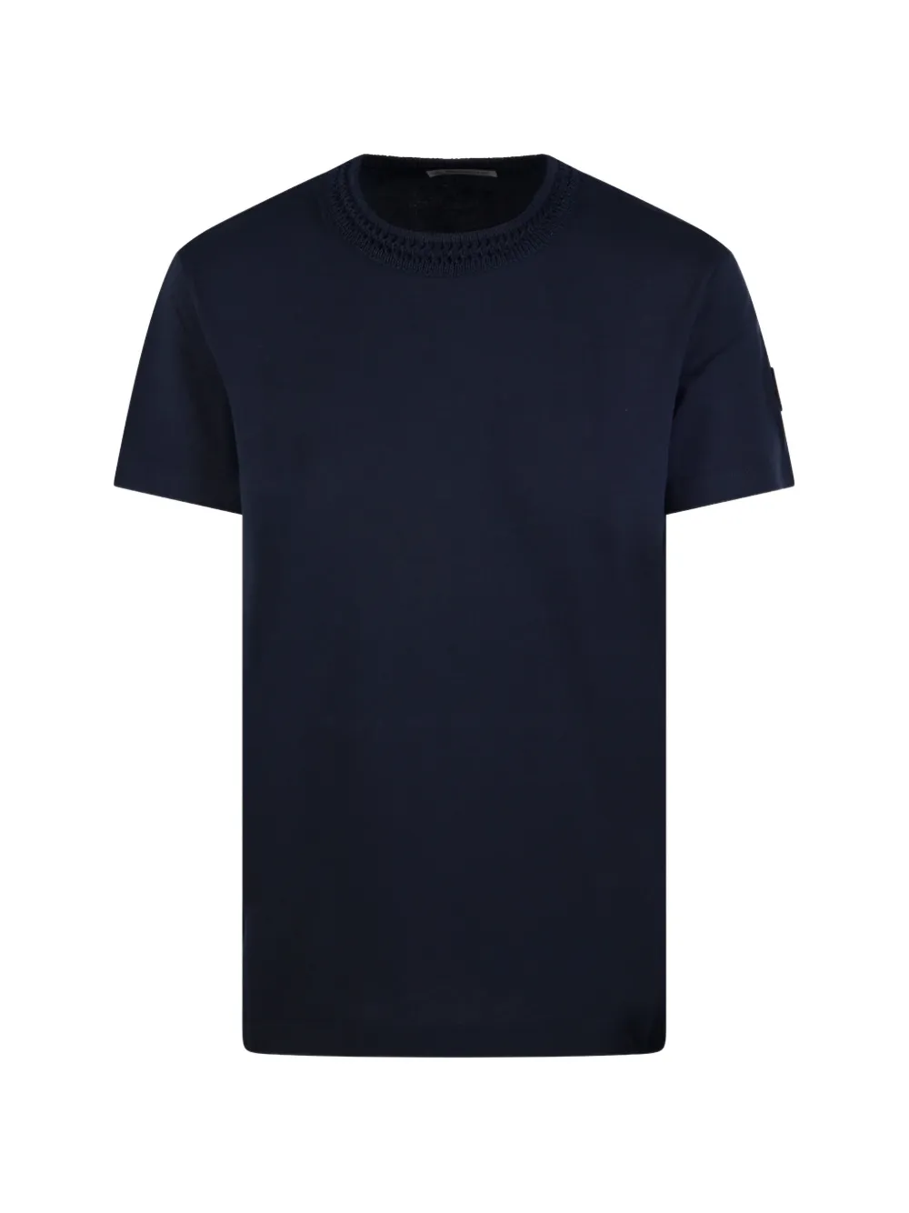 MONCLER Gestricktes T-Shirt mit Rundhalsausschnitt - Blau