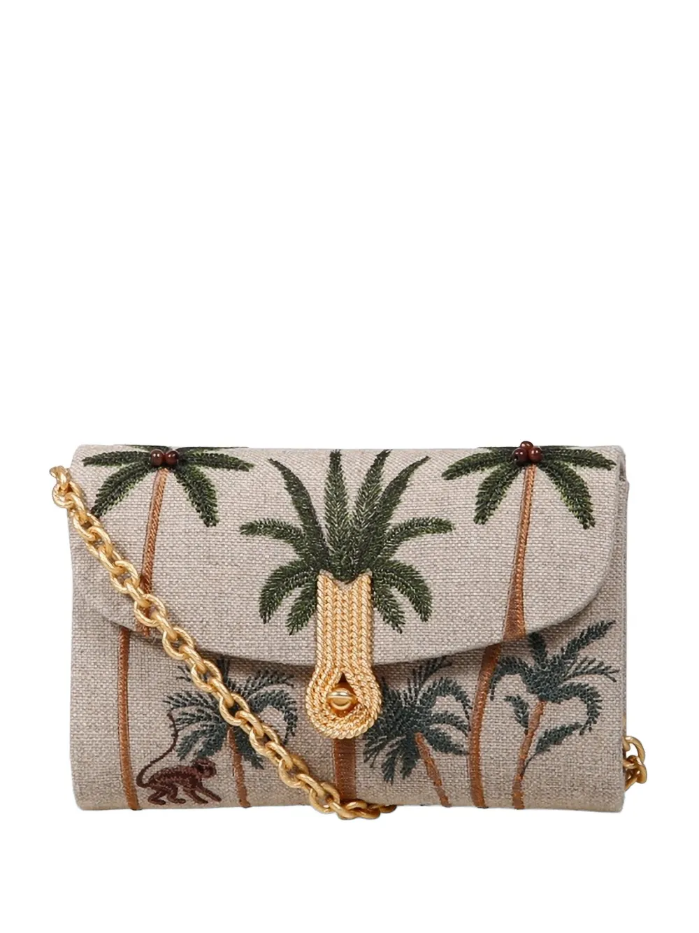 amato daniele Queen Mid Monkey clutch bag - Neutrals