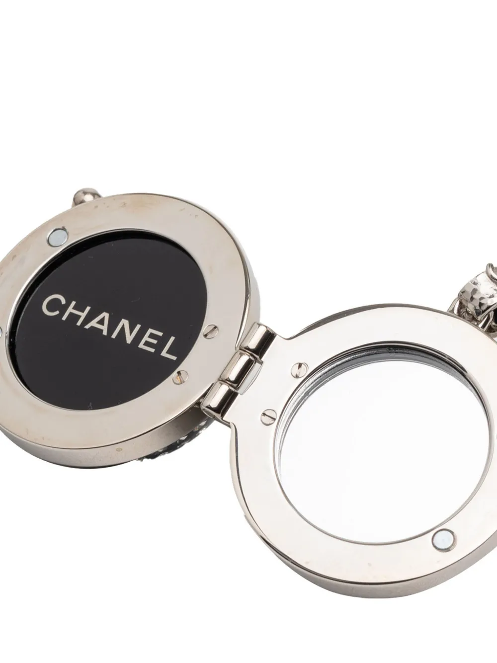  Chanel Pre-owned Collar Mirror Ball De Piel De Borrego Y Resina Bañado En Plata Con Logo Cc Y Cristales 2021 - Negro 