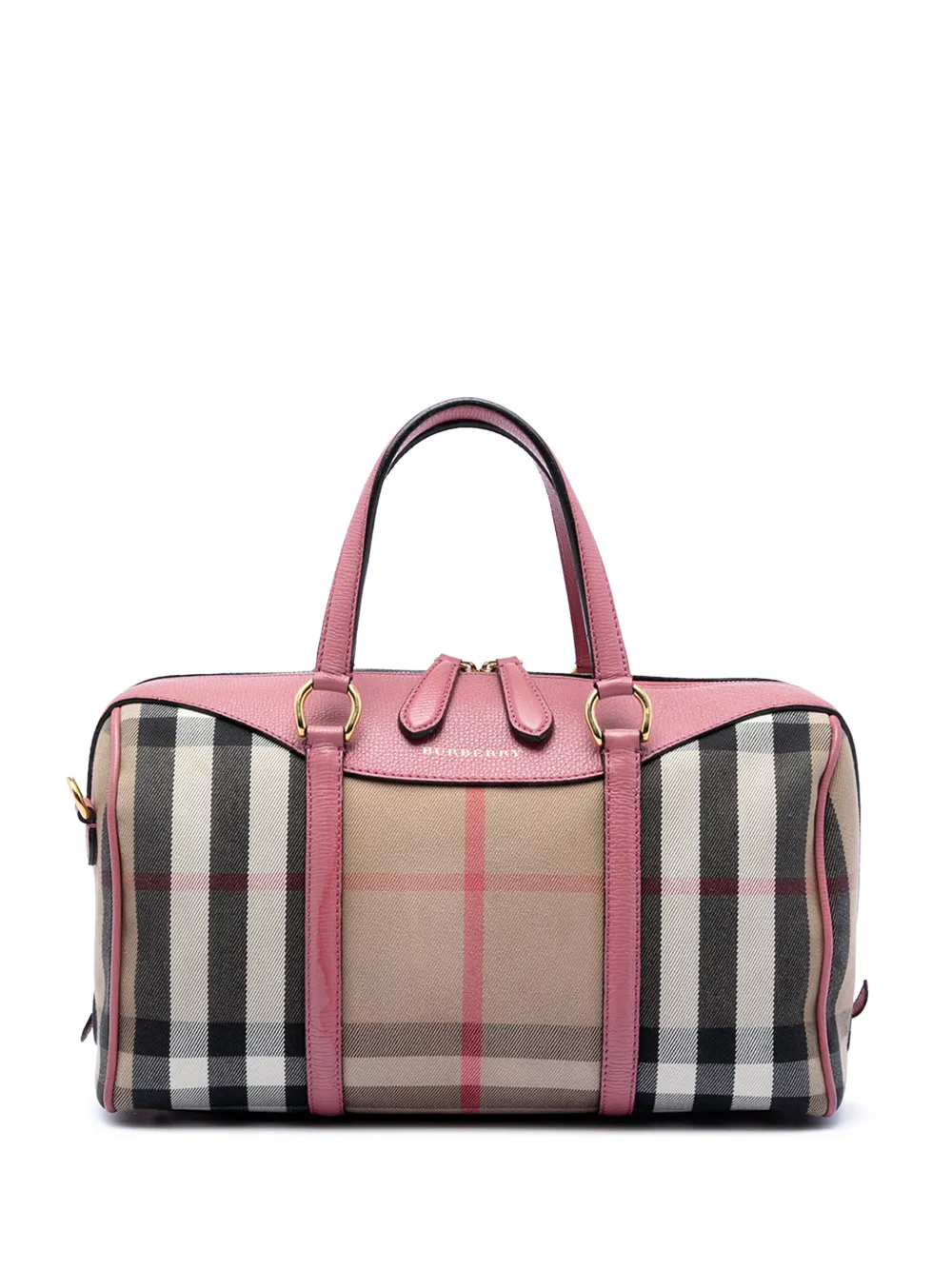 Burberry Pre-Owned 2000-2017 Medium House Check Canvas Derby Alchester Bowling Bag satchel - Marrone
