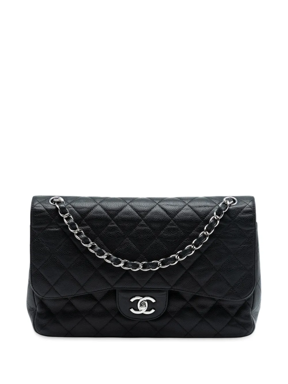 CHANEL Pre-Owned 2010-2011 Jumbo Classic Caviar Double Flap shoulder bag - Nero