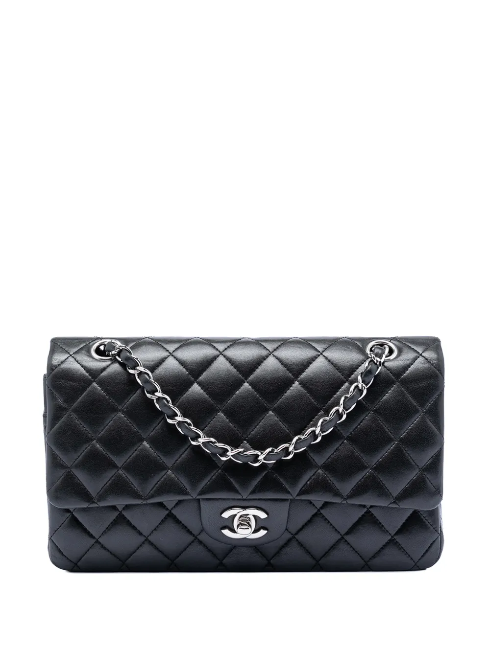 CHANEL Pre-Owned Borsa a spalla Classic Double Flap media in pelle di agnello 2006-2008 - Nero